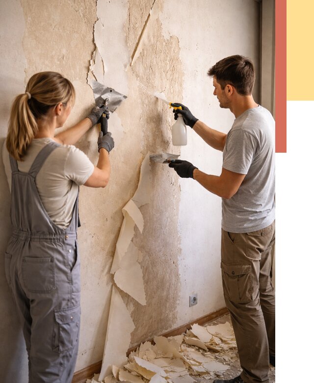 Снятие старых обоев в Бийске от 5453 руб. под ключ недорого | ОТДЕЛОЧНИК-Бск