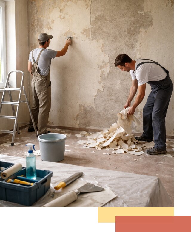 Снятие старых обоев в Бийске быстро и качественно