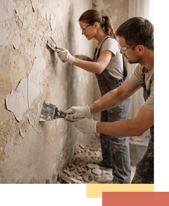 Снятие старой шпаклевки и подготовка поверхностей в Бийске