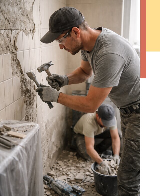 Демонтаж плитки со стен в Бийске от 883 руб. — быстро и недорого | ОТДЕЛОЧНИК-Бск