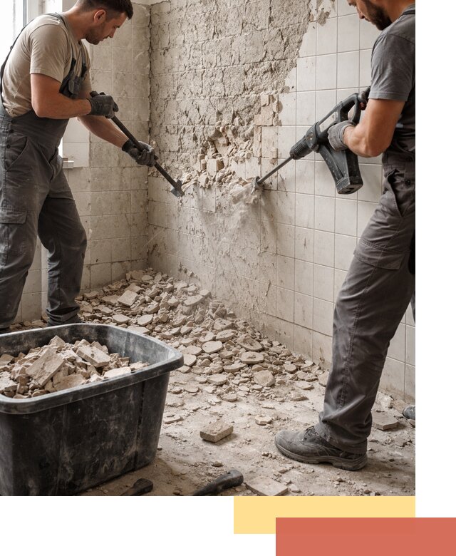 Демонтаж плитки со стен в Бийске быстро и аккуратно