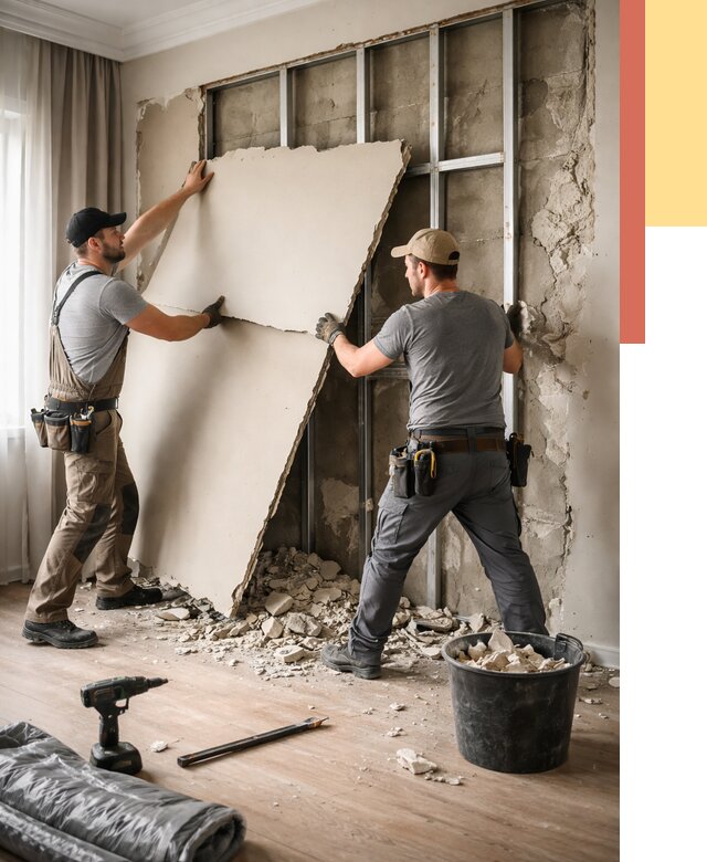 Демонтаж гипсокартона со стен в Бийске от 364 руб. — услуги демонтажа | ОТДЕЛОЧНИК-Бск