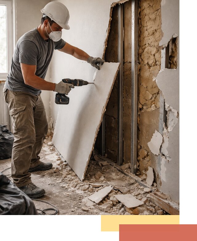 Демонтаж гипсокартона со стен в Бийске качественно и быстро