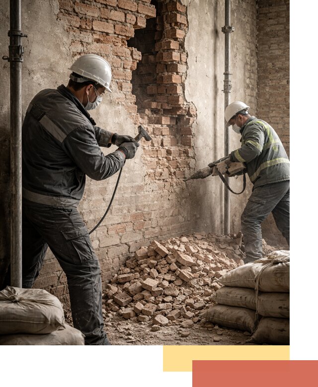 Демонтаж кирпичных стен в Бийске быстро и безопасно