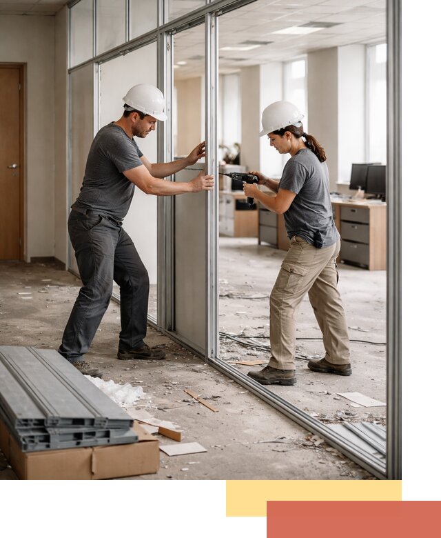 Демонтаж алюминиевых перегородок в Бийске быстро и аккуратно