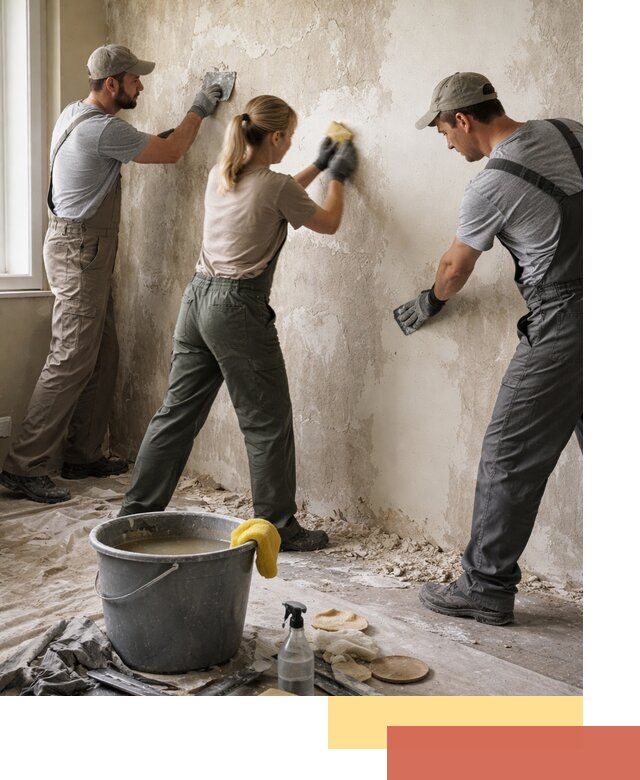 Очистка стен от клея и грунтовки в Бийске качественно и быстро