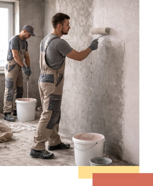 Нанесение бетоноконтакта на стены в Бийске для последующей отделки