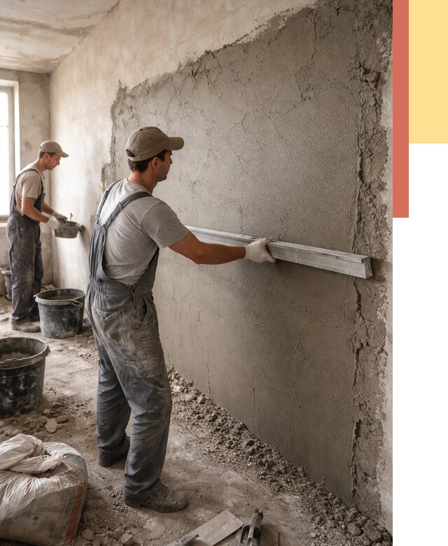 Цементная штукатурка стен в Бийске от 4674 руб/м2 — быстро и недорого | ОТДЕЛОЧНИК-Бск