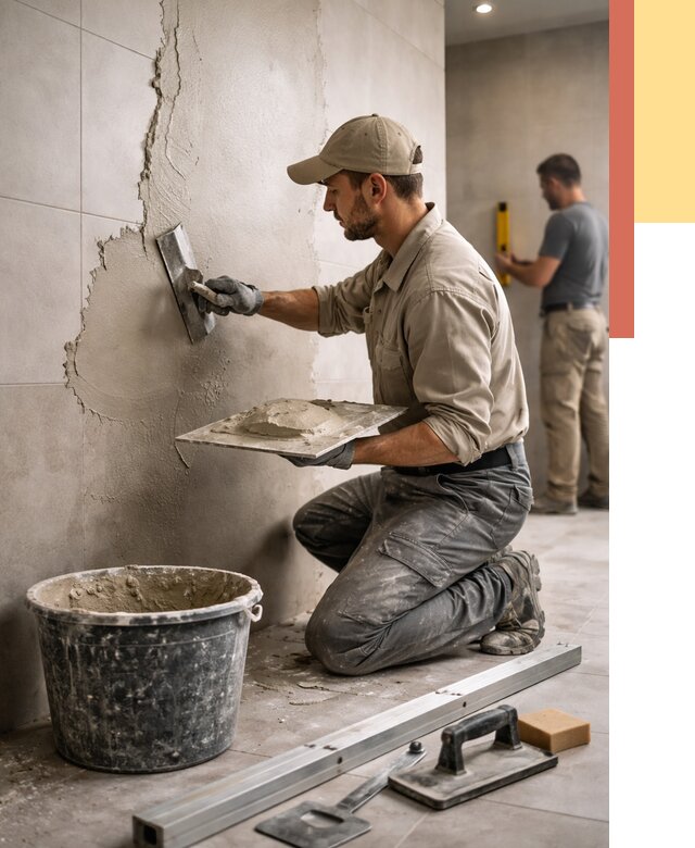 Штукатурка стен в ванной в Бийске от 4674 руб./м² — выравнивание под ключ | ОТДЕЛОЧНИК-Бск