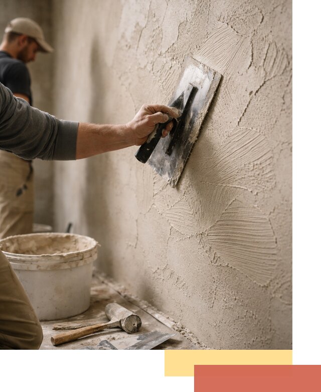 Фактурная штукатурка стен в Бийске — монтаж, отделка, реставрация