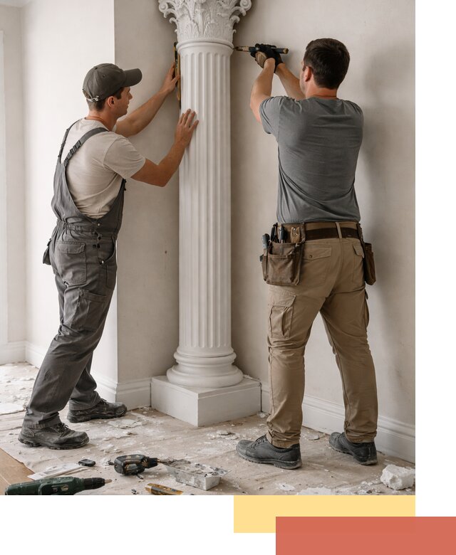 Установка декоративных колонн в Бийске под ключ