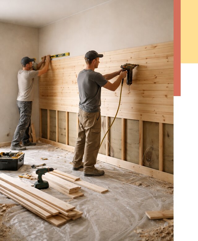 Монтаж деревянной вагонки на стены в Бийске от 7790 руб. | Услуги монтажа вагонки | ОТДЕЛОЧНИК-Бск