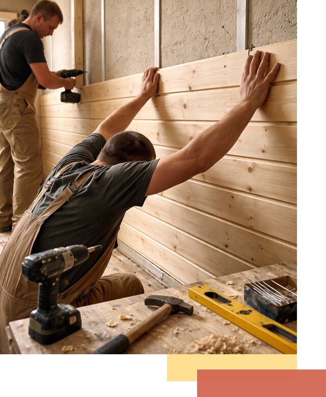 Монтаж деревянной вагонки на стены в Бийске быстро и качественно