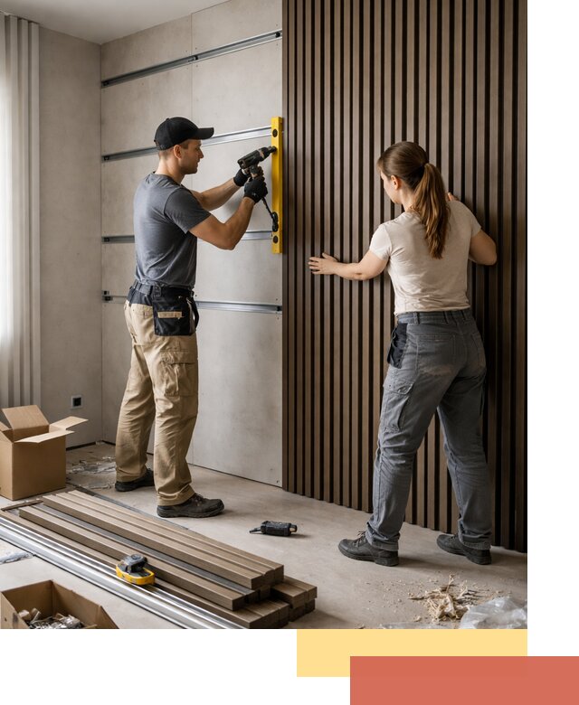 Монтаж реечных панелей на стены в Бийске