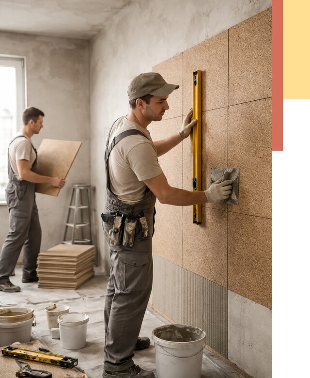 Монтаж пробковых панелей на стены в Бийске от 3635 руб. — ОТДЕЛОЧНИК-Бск