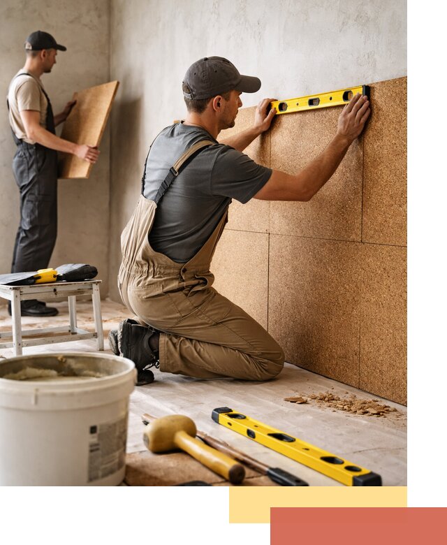 Монтаж пробковых панелей на стены в Бийске быстро и качественно