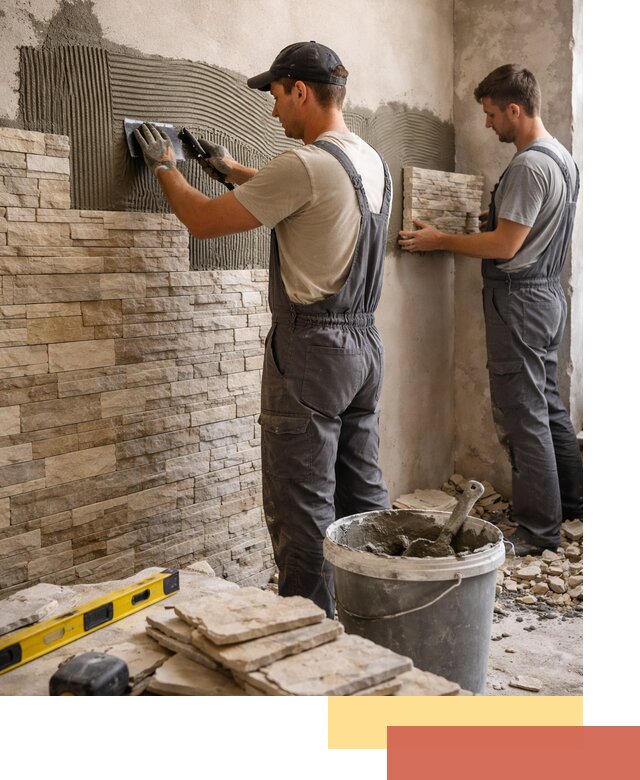 Монтаж искусственного камня в Бийске — облицовка стен и фасадов