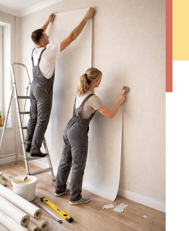 Поклейка флизелиновых обоев в Бийске от 6232 руб. | Быстро и недорого — ОТДЕЛОЧНИК-Бск