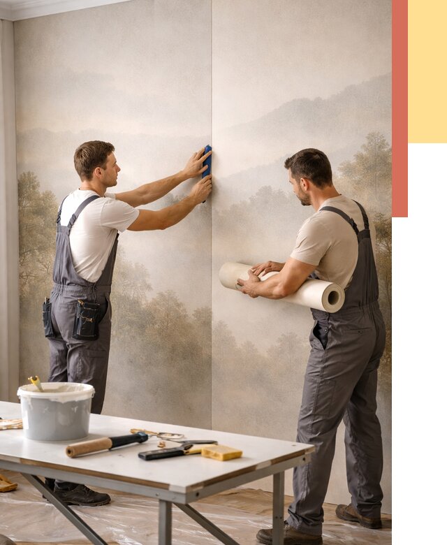 Поклейка фотообоев в Бийске от 8829 руб/м² — быстро и недорого | ОТДЕЛОЧНИК-Бск