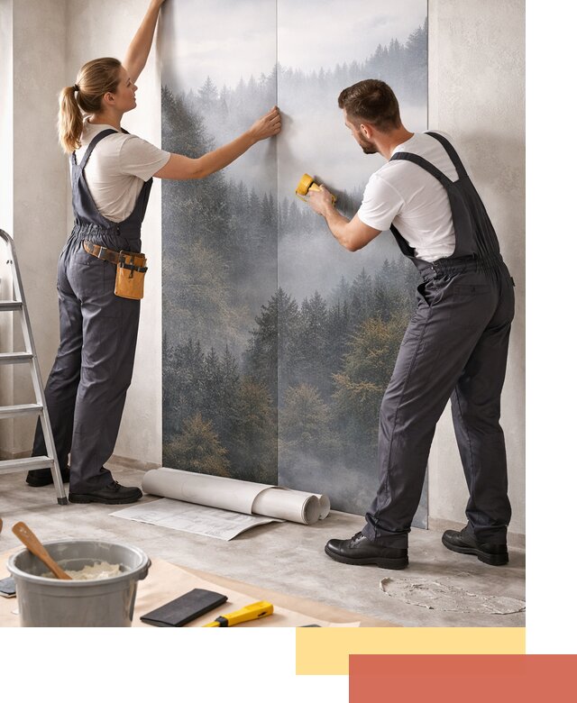 Поклейка фотообоев профессионально в Бийске под ключ