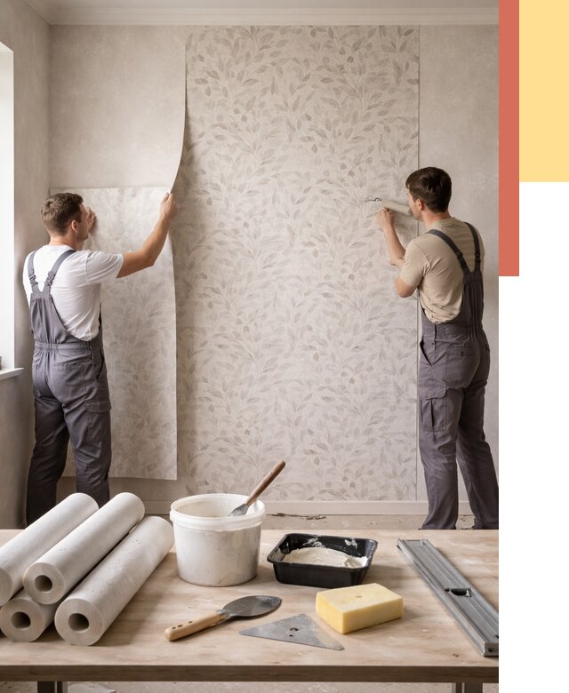 Поклейка обоев с подбором рисунка в Бийске от 3635 руб. | ОТДЕЛОЧНИК-Бск - быстро и недорого