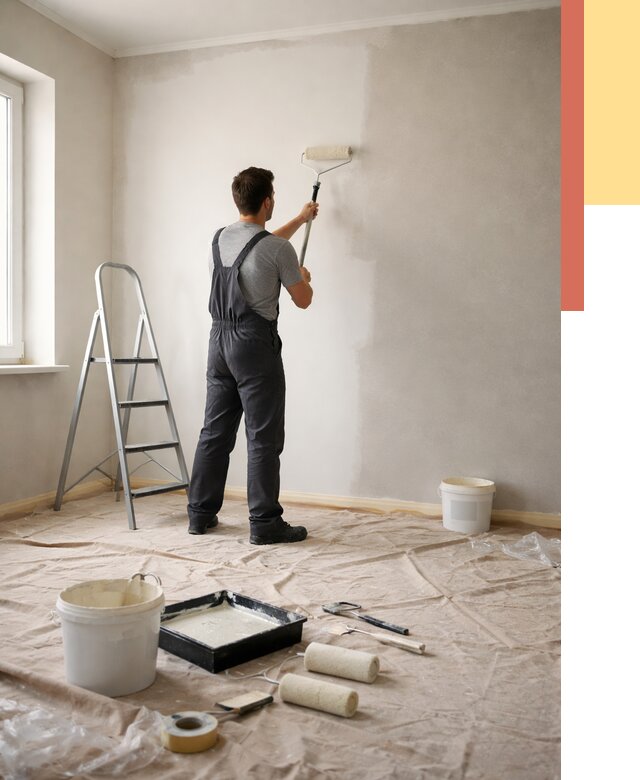 Покраска стен моющейся краской в Бийске от 364 руб./м² — быстро и недорого | ОТДЕЛОЧНИК-Бск