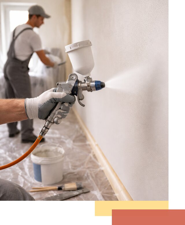 Покраска стен краскопультом в Бийске быстро и качественно