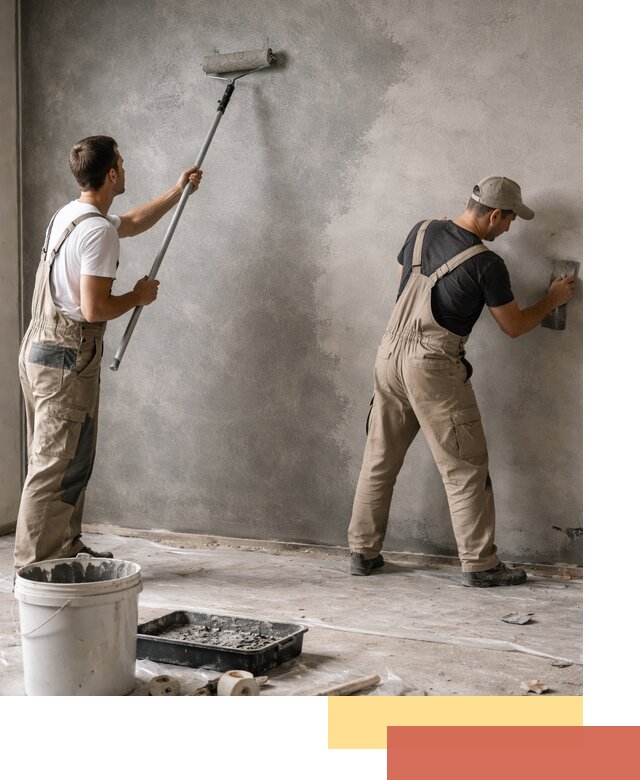 Покраска стен под бетон в Бийске профессионально и недорого