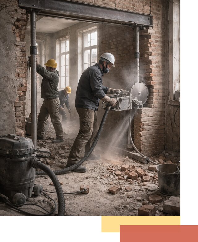 Прорезка проема в стене под дверной или оконный проем в Бийске