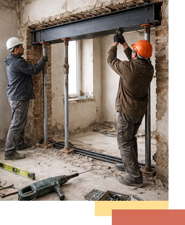 Усиление проема в стене в Бийске для расширения и безопасности