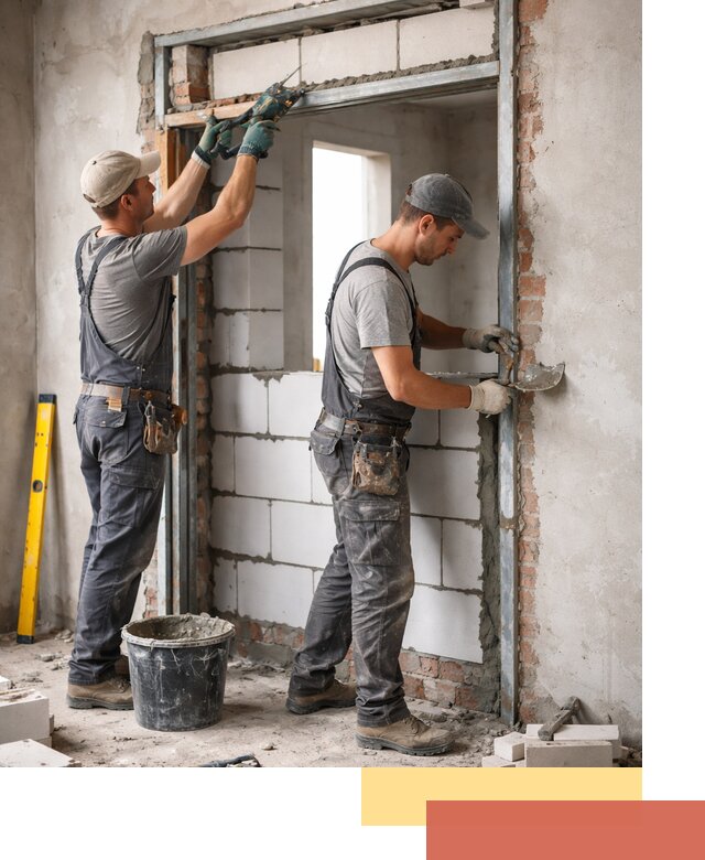 Закладка дверного проема под ключ в Бийске: демонтаж, монтаж, отделка