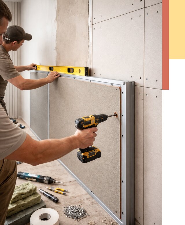 Шумоизоляция стен панелями ЗИПС в Бийске от 2285 руб./м² под ключ | ОТДЕЛОЧНИК-Бск