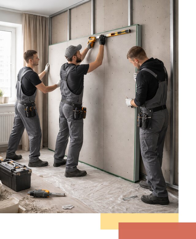 Шумоизоляция стен панелями ЗИПС в Бийске для жилых и коммерческих помещений