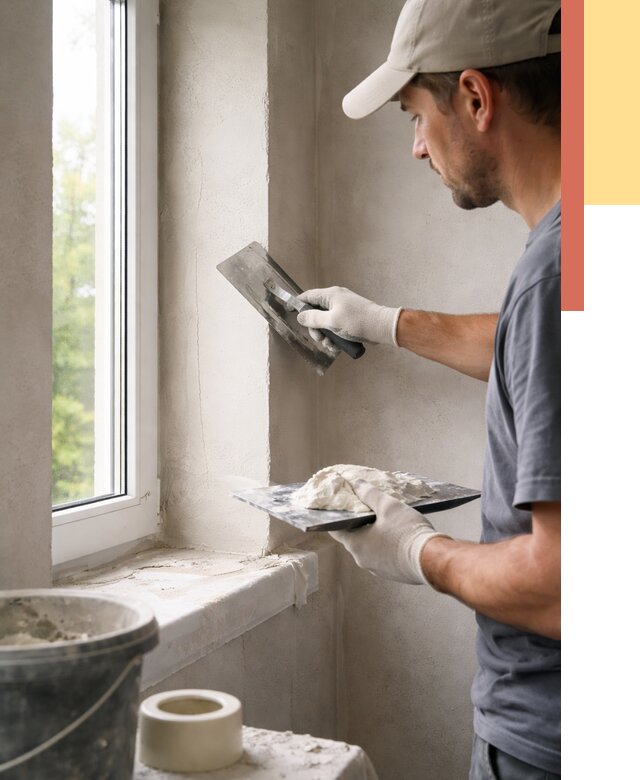 Штукатурка откосов в Бийске от 4674 руб/м² — услуги и выравнивание под ключ | ОТДЕЛОЧНИК-Бск