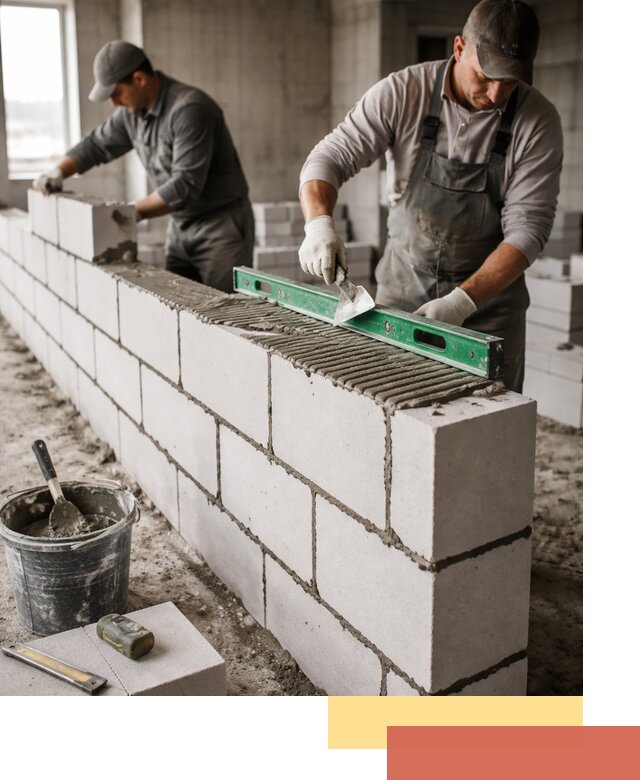 Кладка перегородок из газобетона в Бийске быстро и качественно