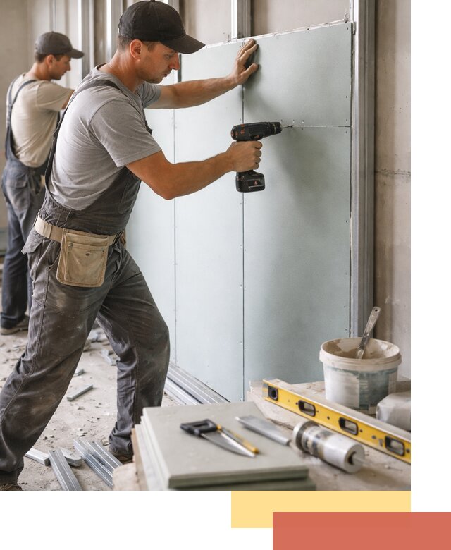 Кладка влагостойких перегородок ПГП в Бийске