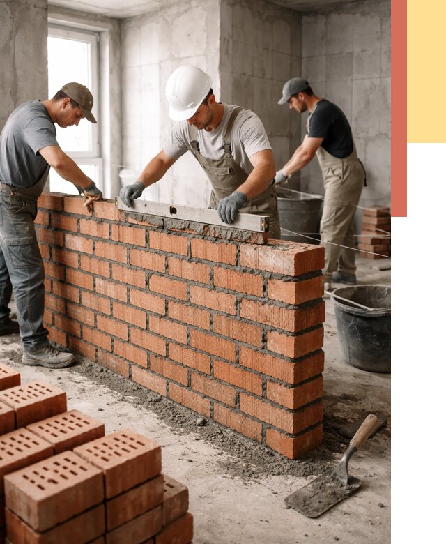 Кладка перегородок из кирпича в Бийске от 3635 руб. за м² | ОТДЕЛОЧНИК-Бск