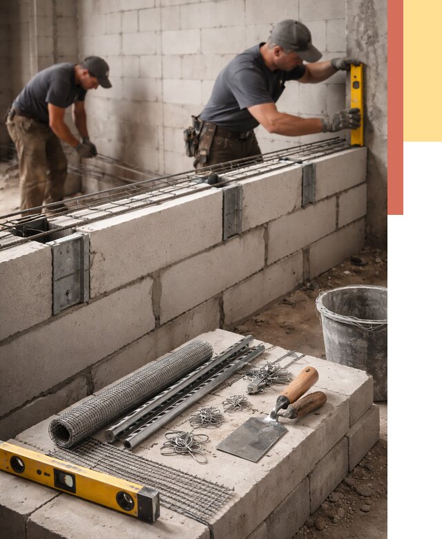 Армирование кладки перегородок в Бийске от 779 руб. под ключ | ОТДЕЛОЧНИК-Бск