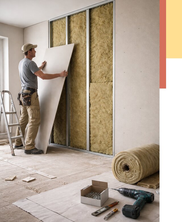 Перегородка из гипсокартона с шумоизоляцией в Бийске от 3241 руб. | ОТДЕЛОЧНИК-Бск