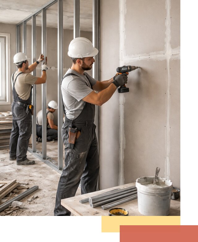 Перегородки из огнестойкого гипсокартона в Бийске под ключ