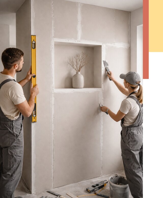 Перегородка из гипсокартона с нишей в Бийске от 3376 руб. под ключ | ОТДЕЛОЧНИК-Бск