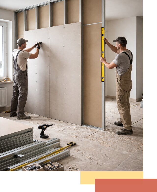 Зонирующая перегородка из гипсокартона под ключ в Бийске