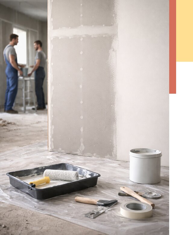 Покраска перегородок из гипсокартона в Бийске от 4674 руб. под ключ | ОТДЕЛОЧНИК-Бск