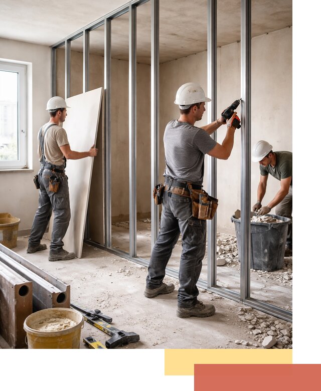 Перенос гипсокартонной перегородки в Бийске профессионально и быстро