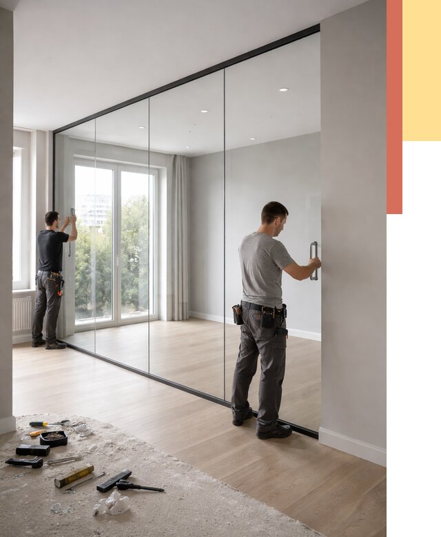 Изготовление стеклянных перегородок в Бийске от 12828 руб. под ключ | ОТДЕЛОЧНИК-Бск