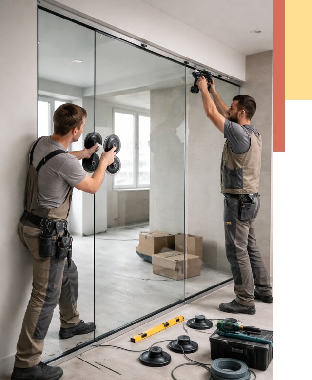 Монтаж стеклянных перегородок в Бийске от 6752 руб. | ОТДЕЛОЧНИК-Бск