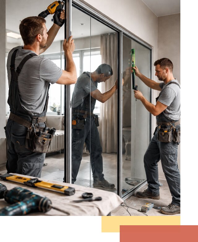 Каркасные стеклянные перегородки под ключ в Бийске