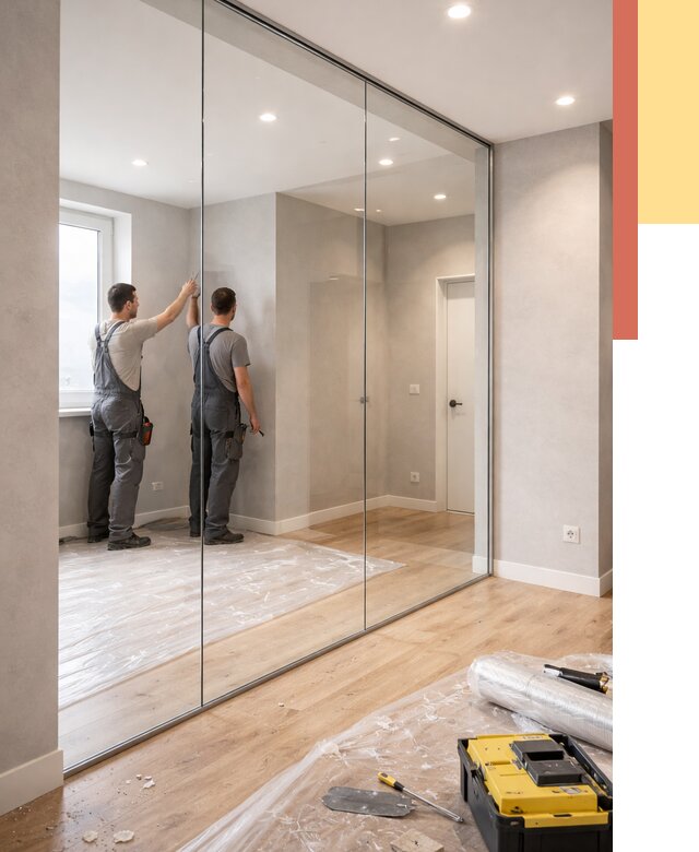 Безрамные стеклянные перегородки в Бийске — монтаж от 9868 руб. | ОТДЕЛОЧНИК-Бск