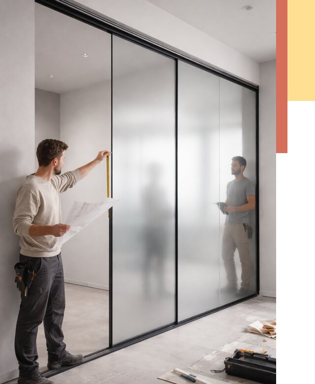 Матовые стеклянные перегородки в Бийске от 8829 руб. — монтаж и установка | ОТДЕЛОЧНИК-Бск