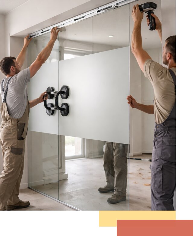 Матовые стеклянные перегородки под ключ в Бийске